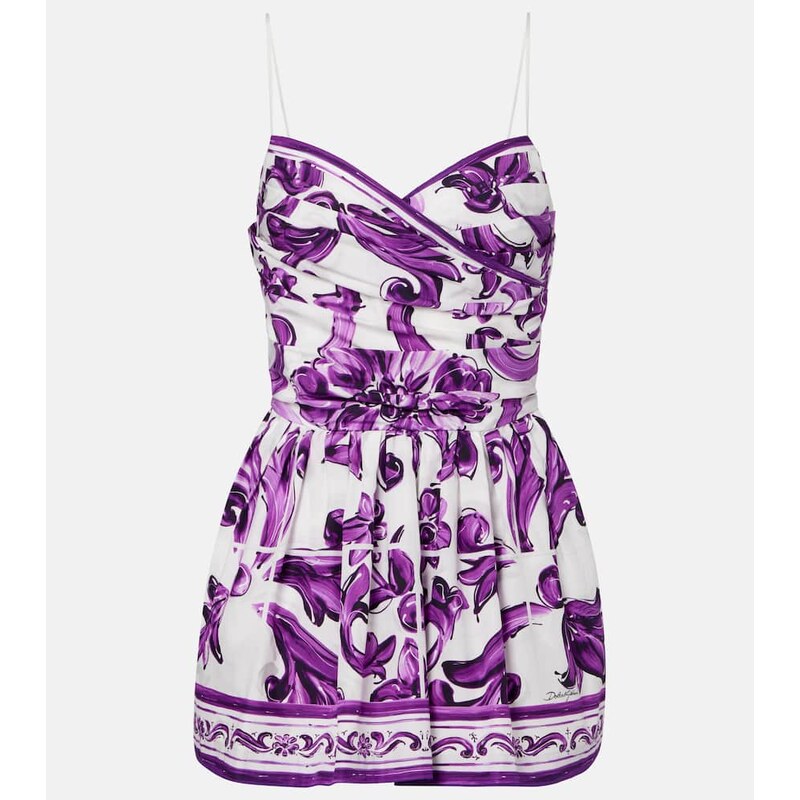 Dolce&Gabbana Majolica cotton poplin bustier dress