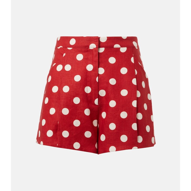 Posse Rosalie polka-dot linen shorts