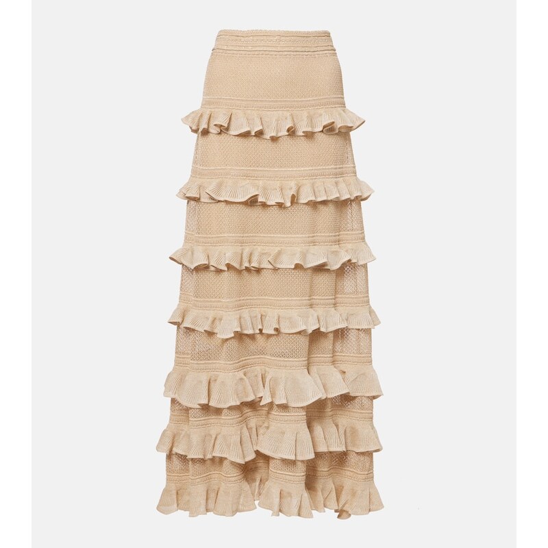 Zimmermann Illuminate ruffled tiered maxi skirt