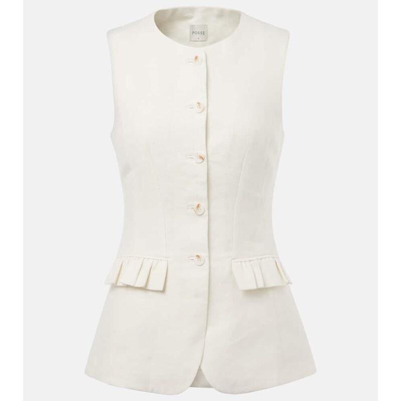 Posse Matilda ruffled linen vest