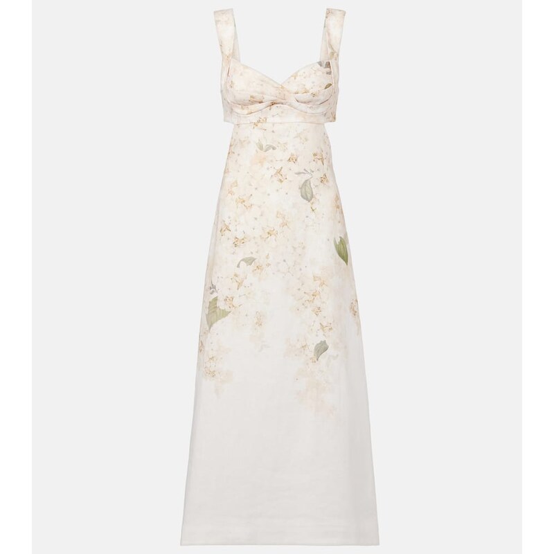 Zimmermann Balance floral linen midi dress