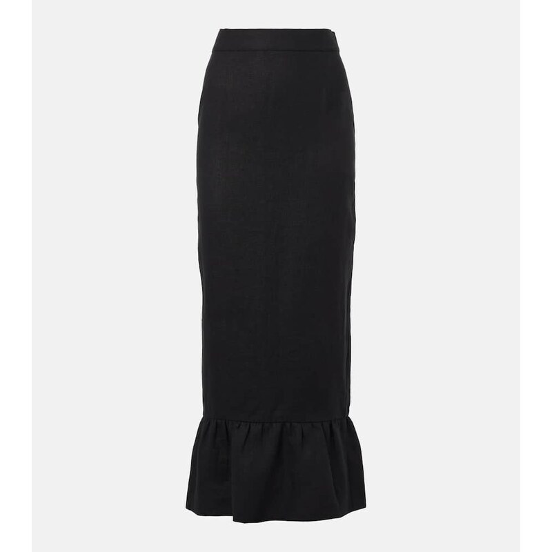 Posse Matilda tiered linen pencil skirt