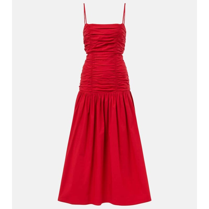 Posse Raquel ruched cotton maxi dress