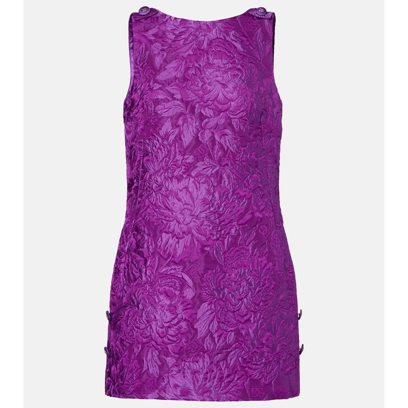 Dolce&Gabbana Logo floral brocade minidress