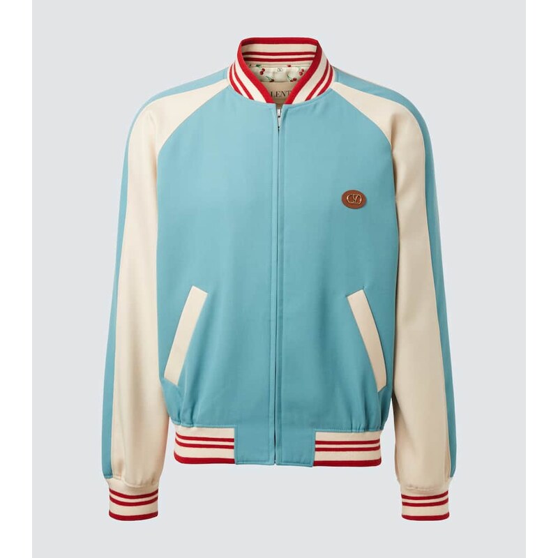 Valentino Logo virgin wool varsity jacket
