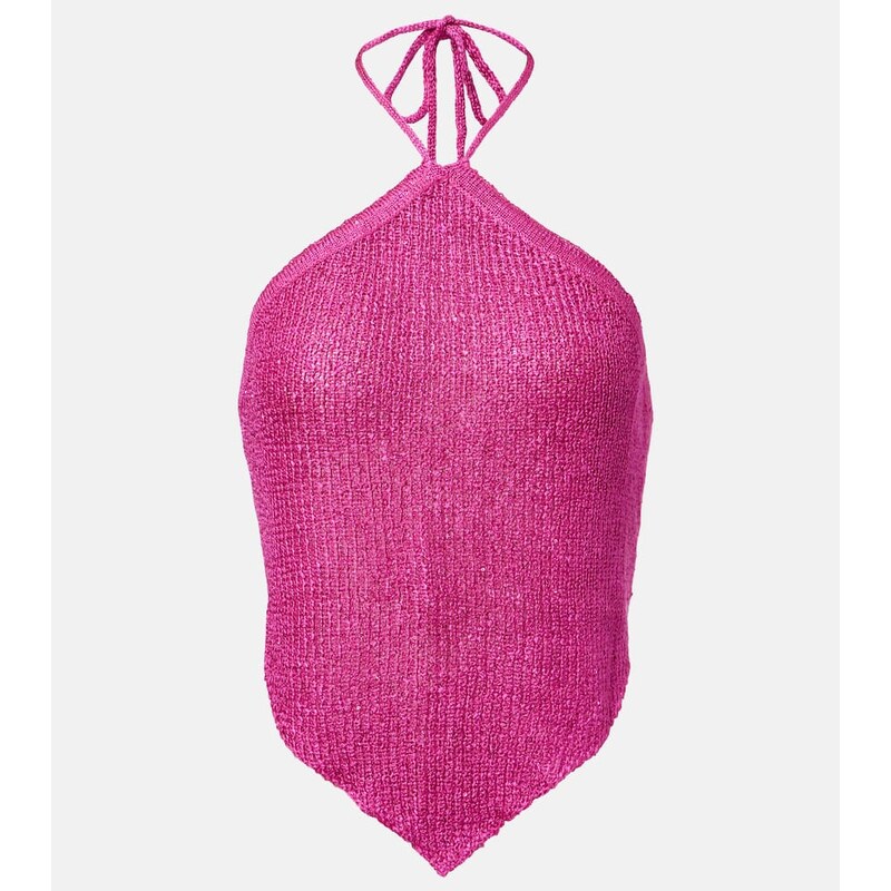 Bananhot Liz knitted sequined halterneck top