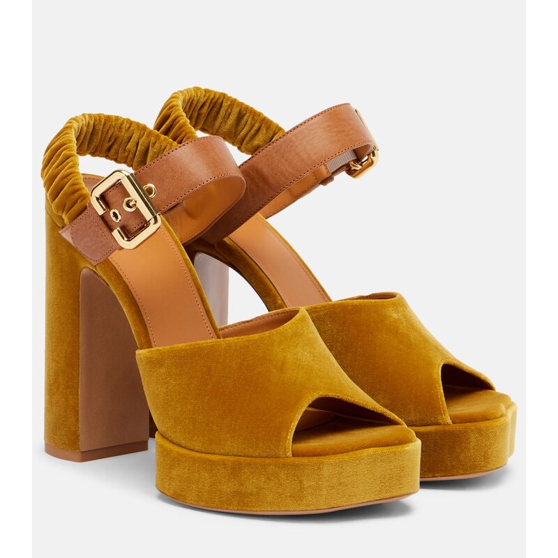 Chloé Aria 95 velvet platform sandals
