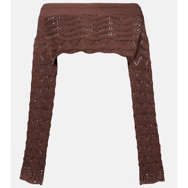 Bananhot Helena crochet cotton-blend crop top