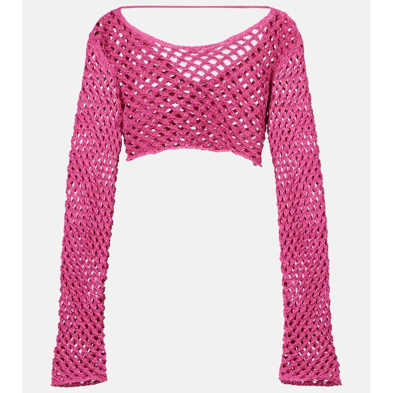 Bananhot Magen crochet cotton-blend crop top