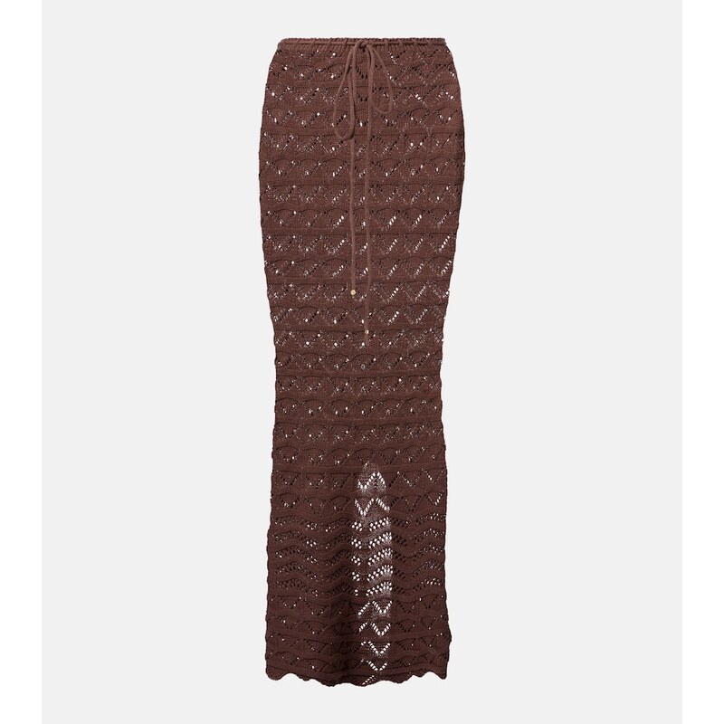 Bananhot Helena cotton-blend crochet maxi skirt