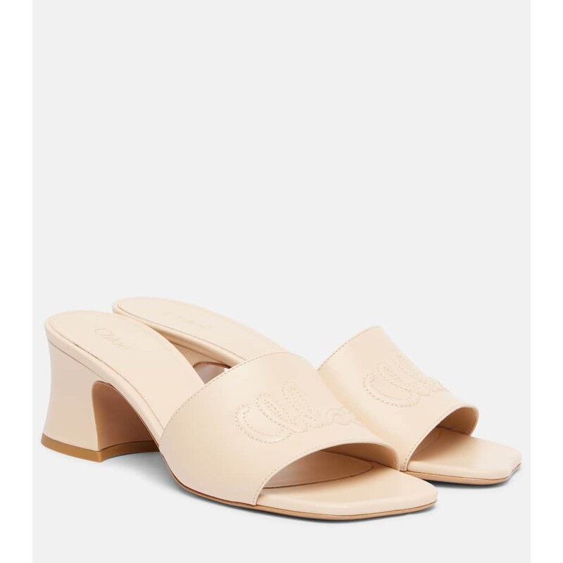 Chloé Chloé Soleil 55 logo leather mules