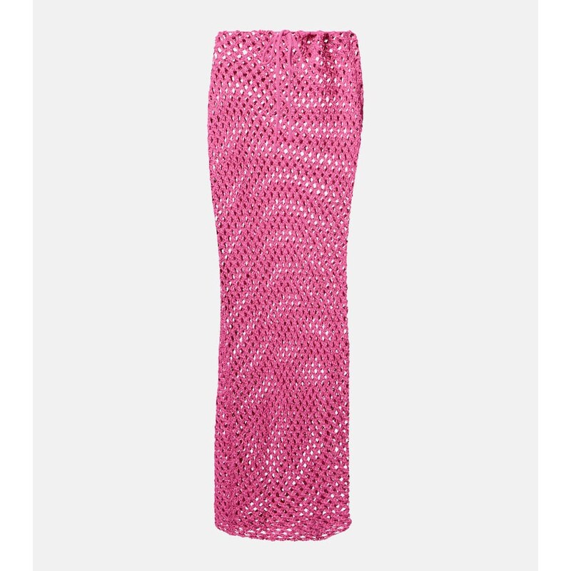 Bananhot Magen crochet cotton-blend maxi skirt