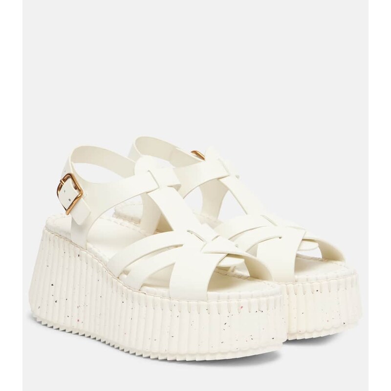Chloé Nama 80 leather platform sandals