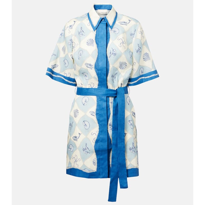 Alemais AlÃmais Printed linen shirt dress