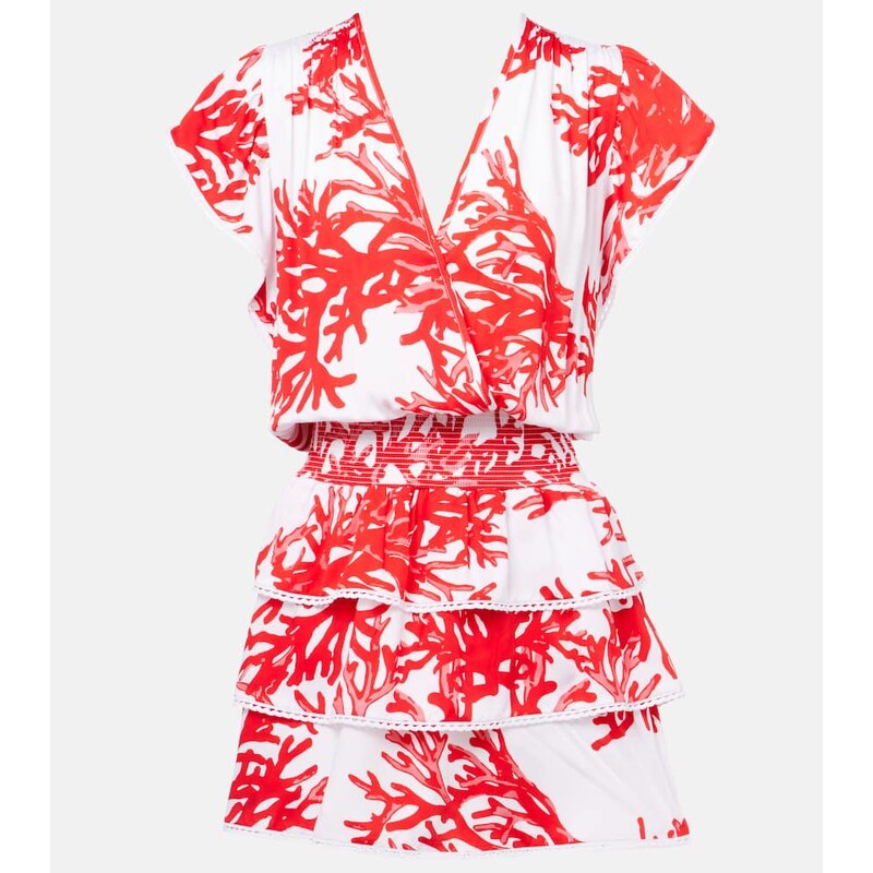 Melissa Odabash Jess printed tiered minidress