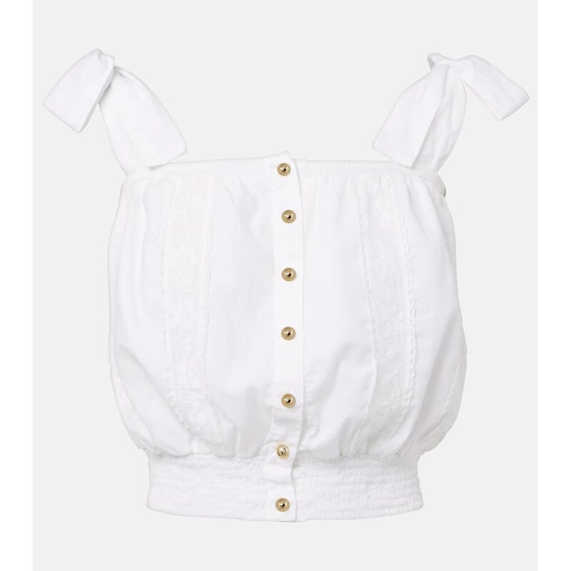 Melissa Odabash Giulia lace-trimmed cotton top
