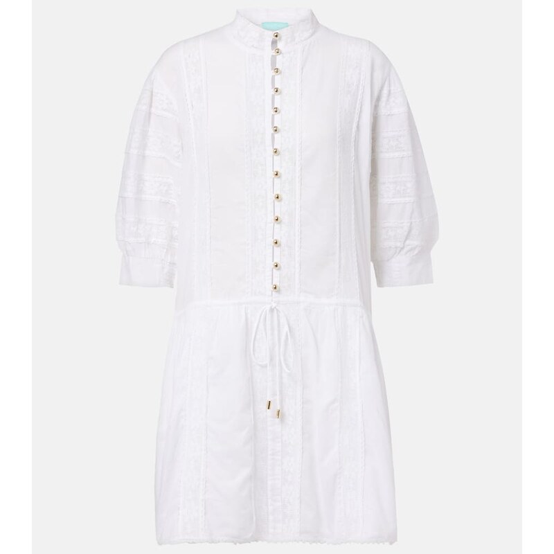 Melissa Odabash Rita lace-trimmed cotton minidress
