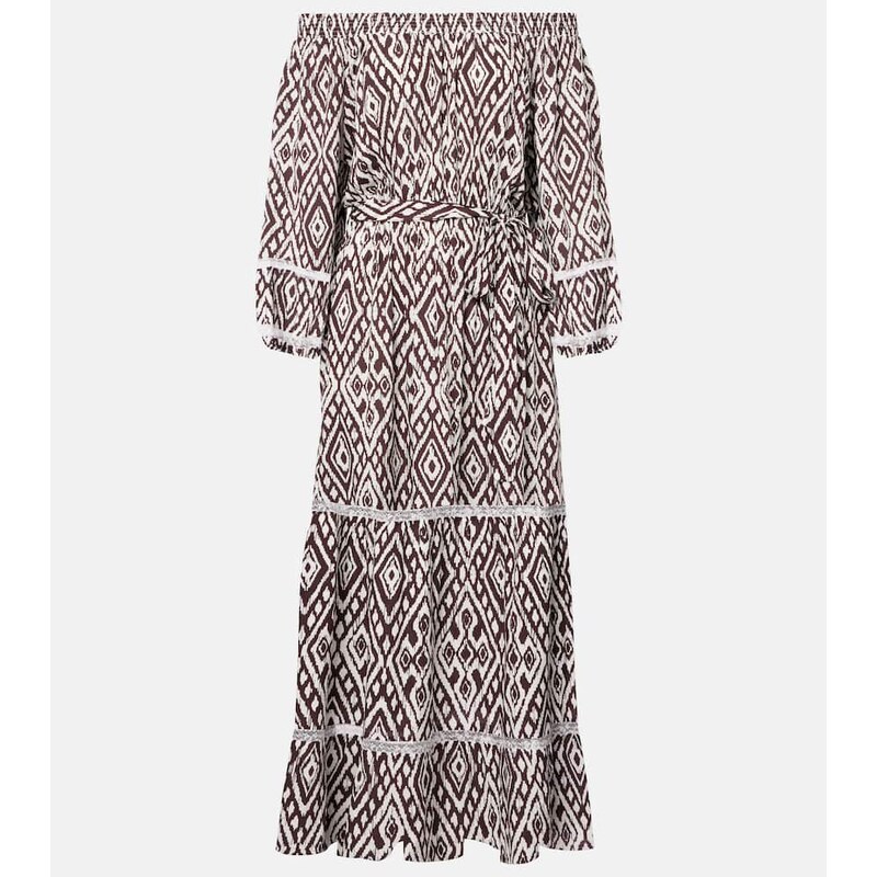 Melissa Odabash Eclipse gathered printed midi dress