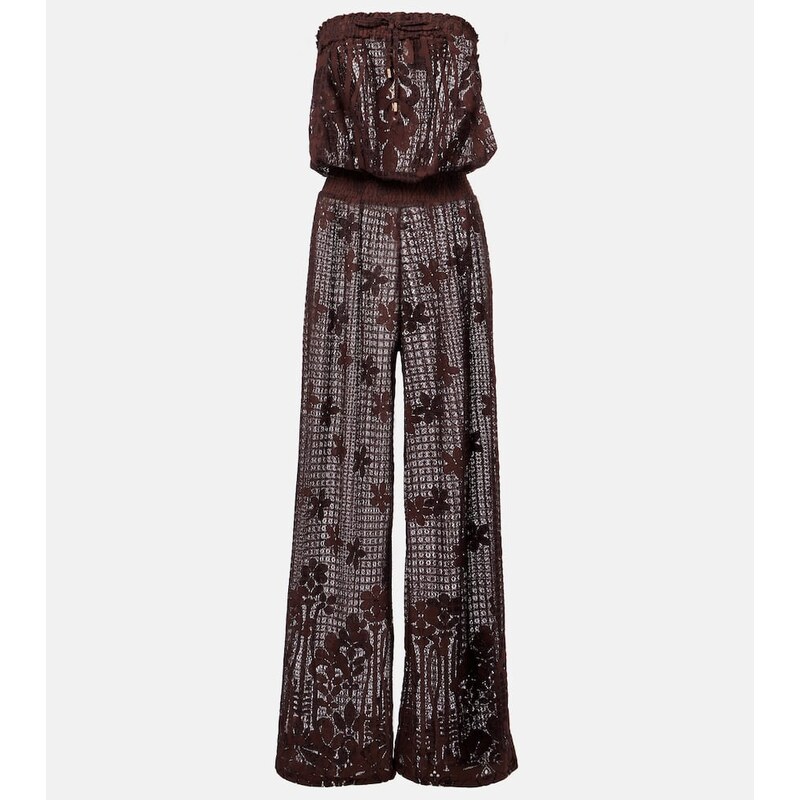 Melissa Odabash Viv off-shoulder cotton-blend jumpsuit