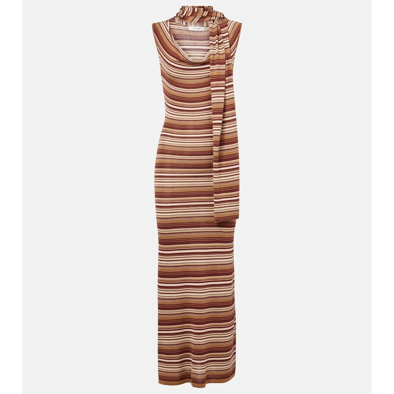 Aya Muse Striped silk-blend midi dress