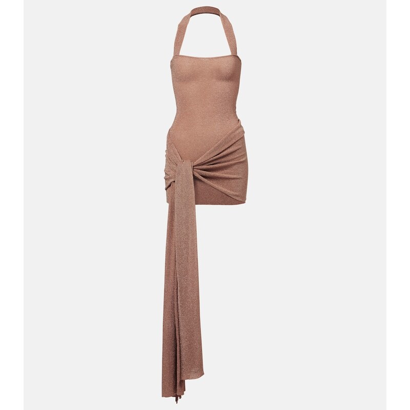 Aya Muse Draped lamÃ minidress