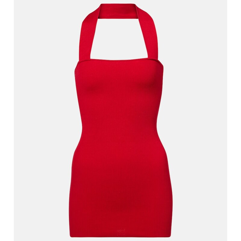 Aya Muse Ribbed-knit silk and cotton minidress