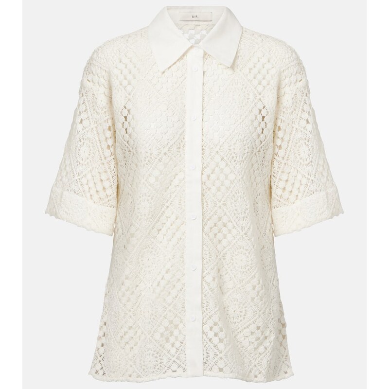 SIR Crochet cotton-blend shirt
