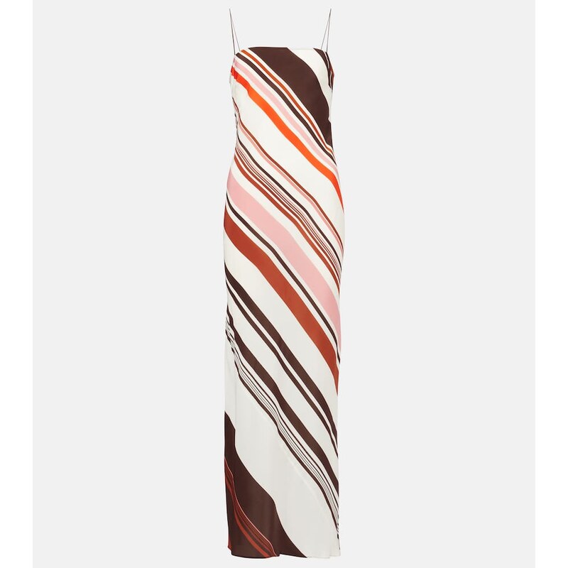 SIR Thistle striped silk satin maxi dress