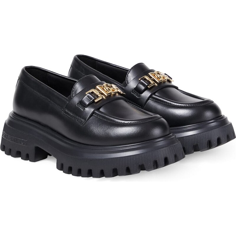 Dolce&Gabbana Kids DG leather loafers