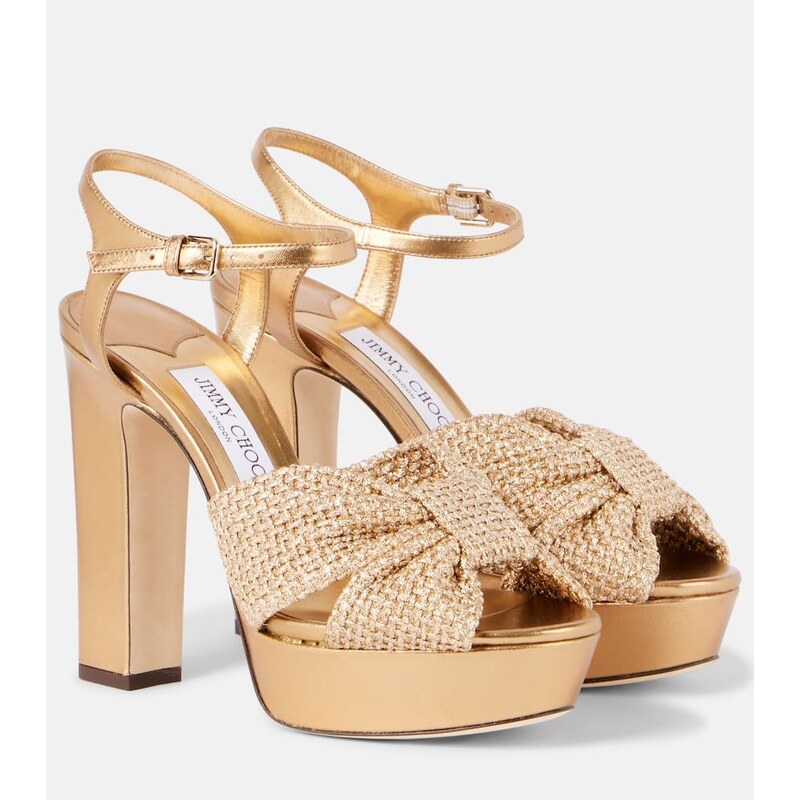 Jimmy Choo Heloise 120 leather platform sandals