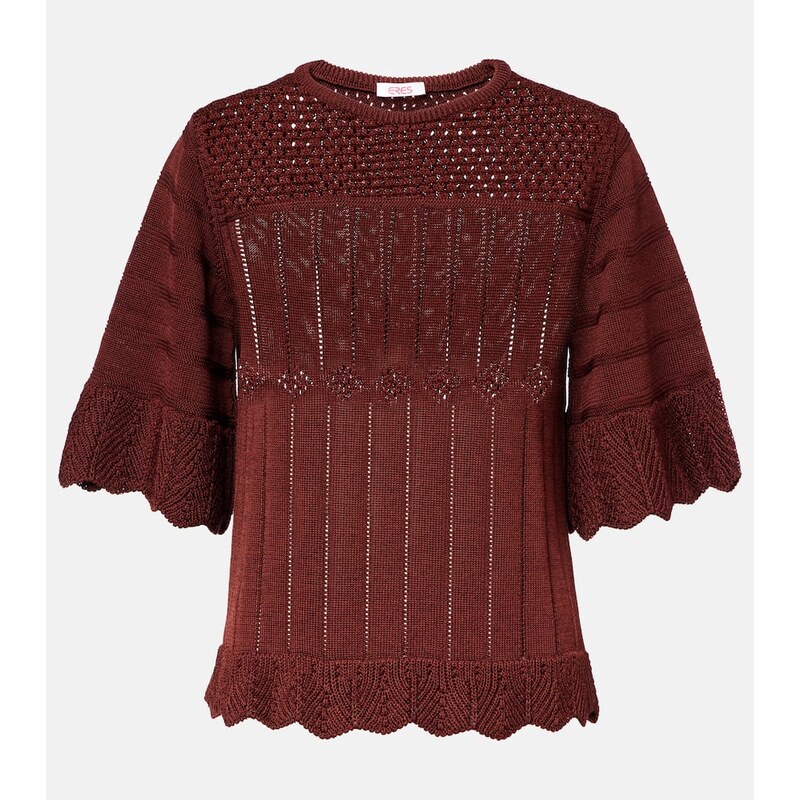 Eres RÃªverie open-knit cotton-blend top
