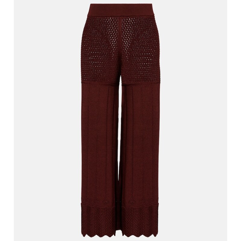 Eres RÃcit open-knit cotton-blend wide-leg pants