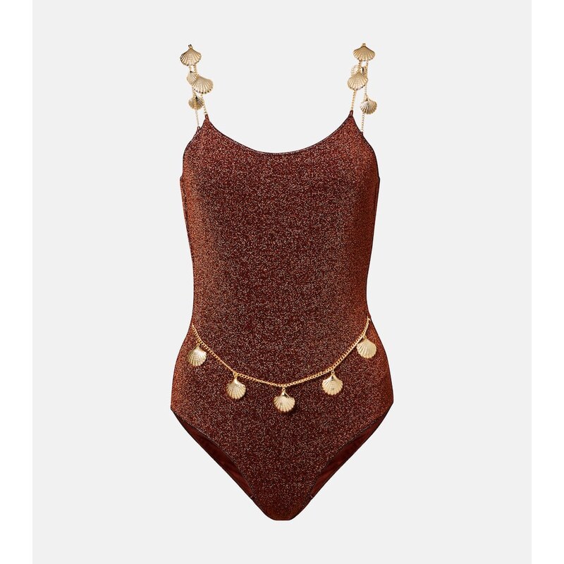 Oséree Lumière Shells embellished swimsuit