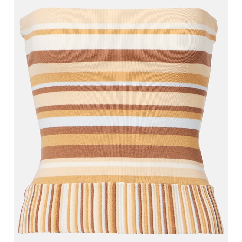 Faithfull Citara striped knitted cotton-blend tube top
