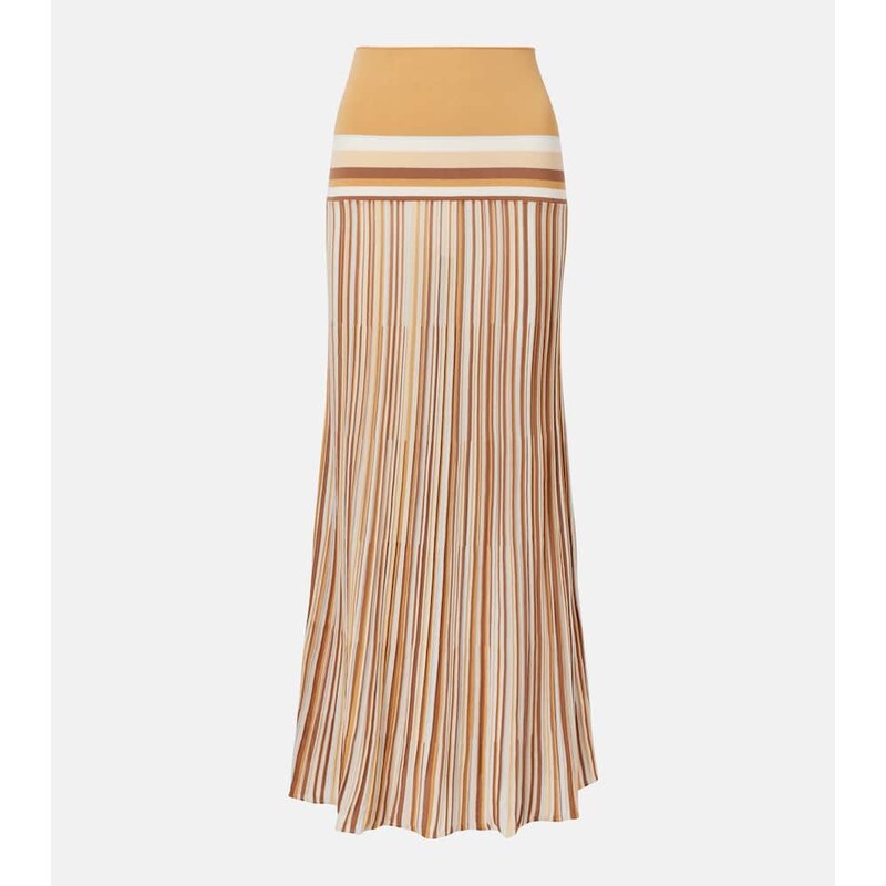 Faithfull Citara striped cotton-blend maxi skirt