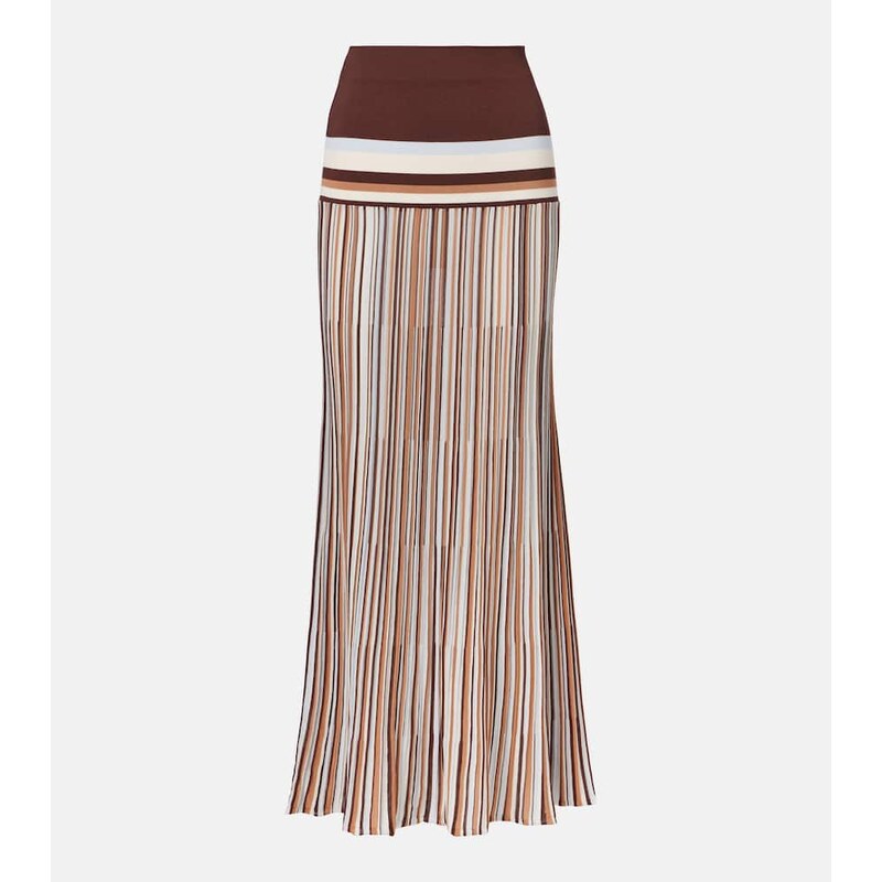 Faithfull Citara striped cotton-blend maxi skirt