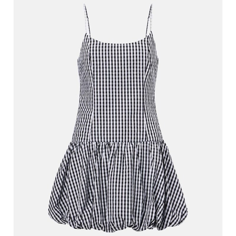 Faithfull Gingham gathered cotton poplin minidress