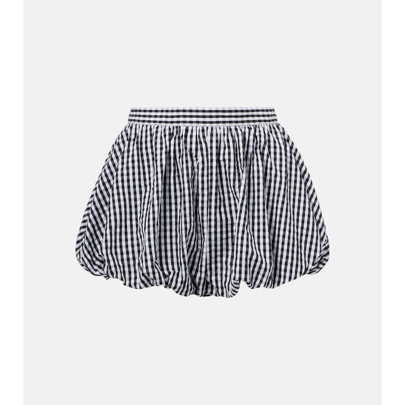 Faithfull Gingham gathered cotton poplin shorts