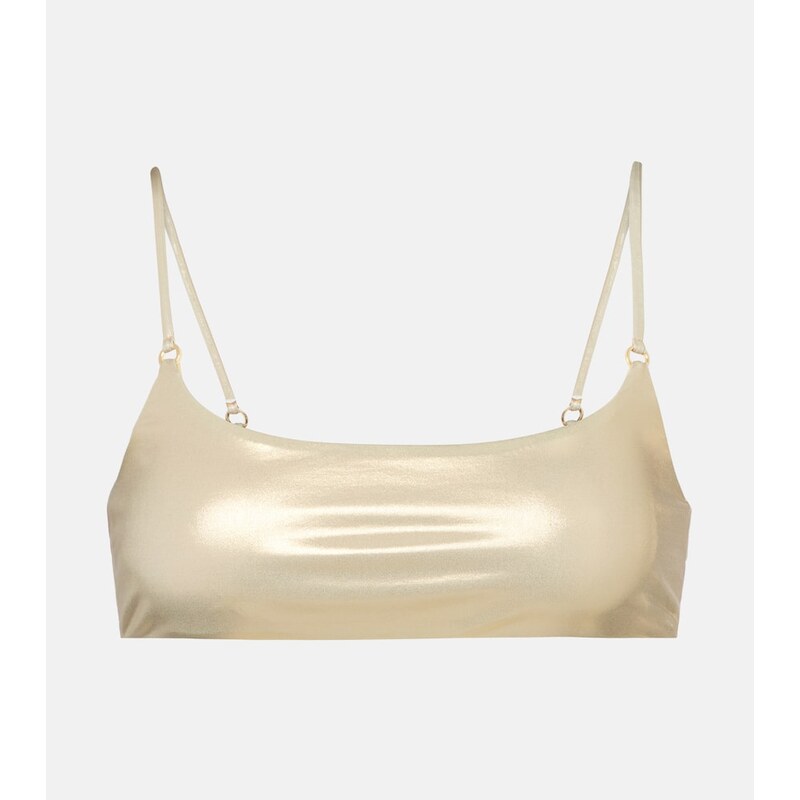 Jade Swim Hinge metallic bikini top