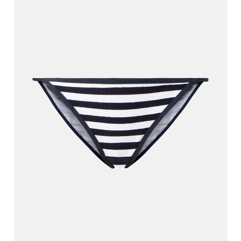 Jade Swim Bare Minimum striped terry bikini bottoms