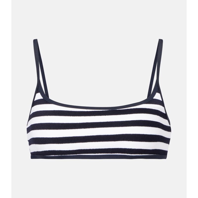 Jade Swim Muse Scoop striped terry bikini top
