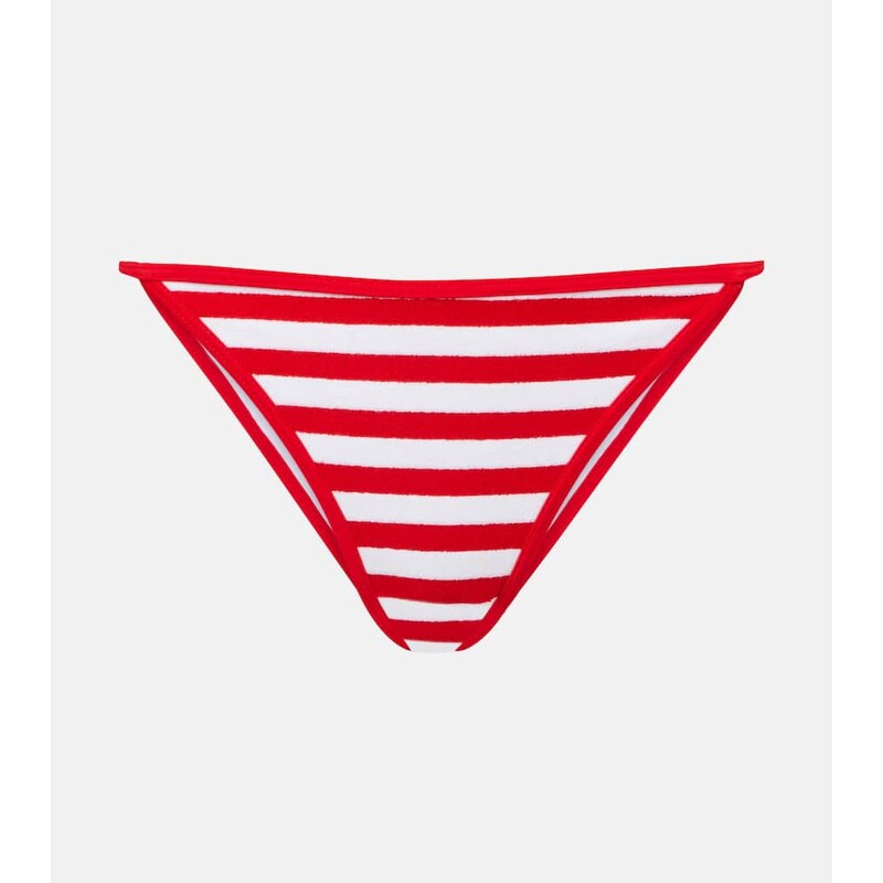 Jade Swim Bare Minimum striped terry bikini bottoms