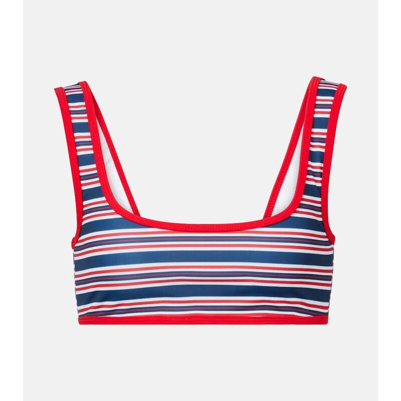 Jade Swim Rounded Edges striped bikini top