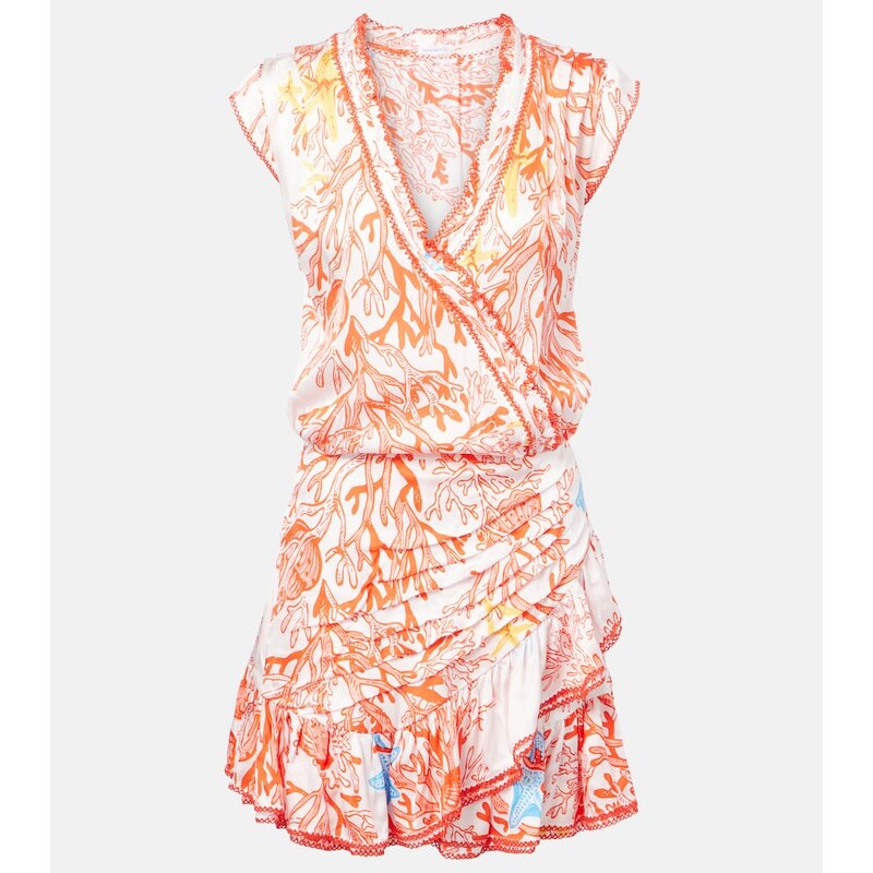 Poupette St Barth Estelle printed satin minidress