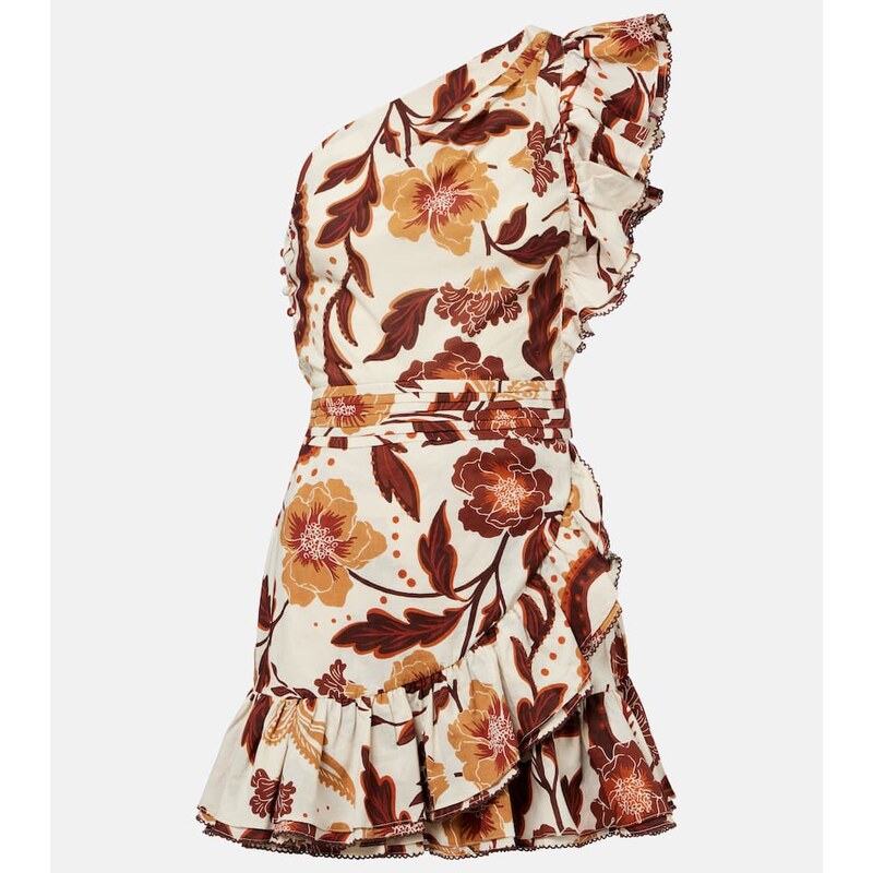 Poupette St Barth Corinne floral ruffled cotton minidress