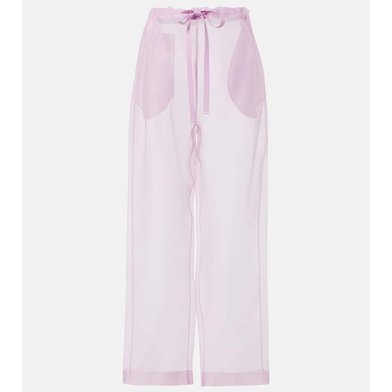 Khaite Trenton silk-blend organza wide-leg pants