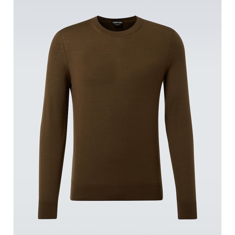 Pánský klasický svetr z vlny barvy hnědé od Tom Ford