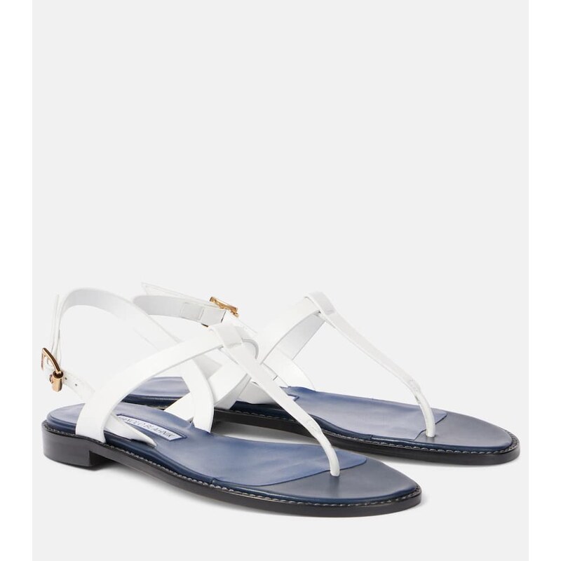Manolo Blahnik Hata leather thong sandals