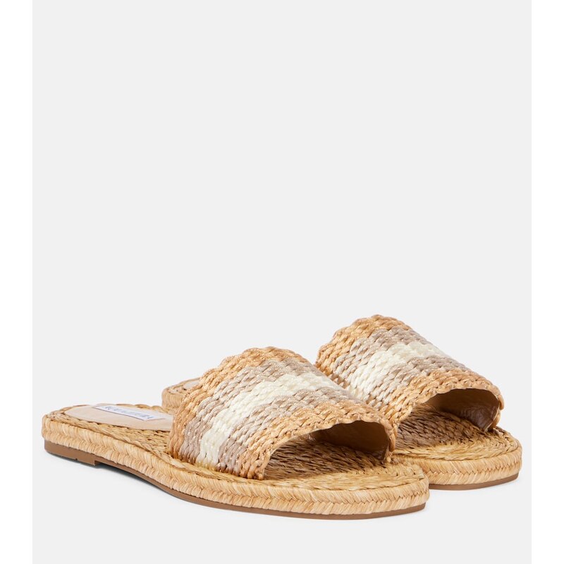 Aquazzura Playa raffia slides
