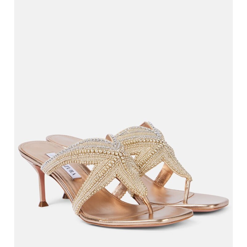 Aquazzura Reef Star 65 leather sandals